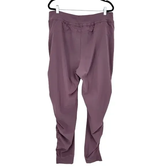 Athleta Attitude Volcanic Violet Mauve Ruched Jogger Pants Size 16 Tall